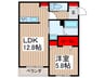 ヴェルデ・ヴェント 1LDKの間取り