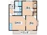 ヒルタ・シャルム 2DKの間取り