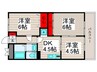 トリヴァンベ－ル華仙 3DKの間取り
