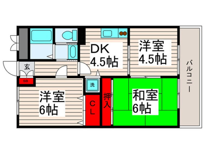 間取図 トリヴァンベ－ル華仙