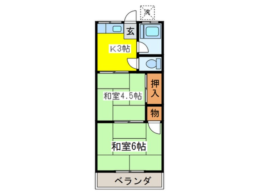 間取図 コ－ポ若梅 Ｃ