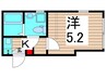 仮）Contrail六町 1Kの間取り