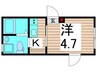 仮）Contrail六町 1Kの間取り