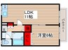 ｴｽﾃｰﾄﾋﾟｱGREEN西山A 1LDKの間取り