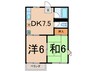 北寺尾コ－ポＰ－１（２階） 2DKの間取り