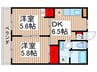 ヴィラ手児奈 2DKの間取り