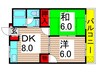 エスポワール金子 2DKの間取り
