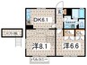 コモド南加瀬 2DKの間取り