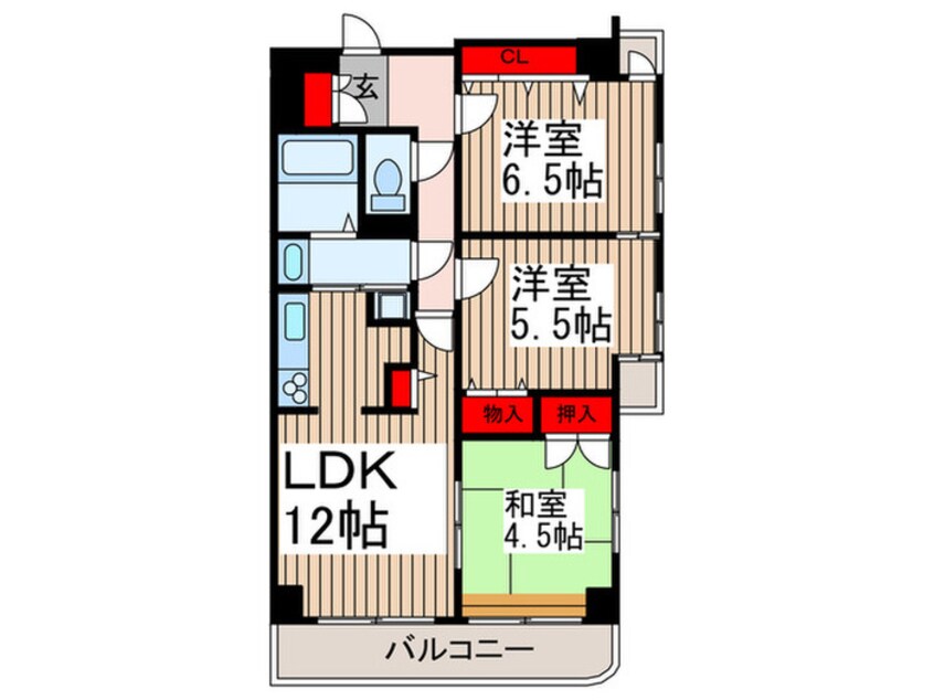 間取図 サンパティオ入間(504)