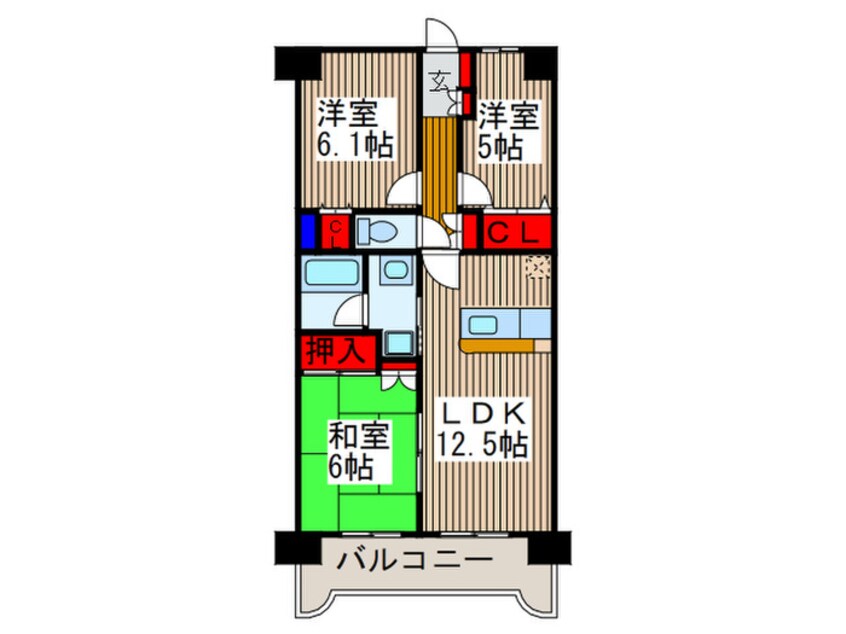 間取図 ジェンティ－ル川口