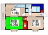 パレ.ドール 2DKの間取り