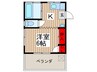 真間マンション 1Kの間取り
