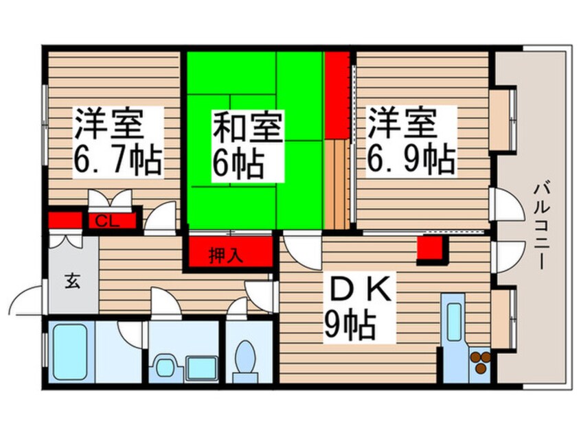 間取図 エスポワ－ル八柱