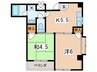 レーベン見附町 2Kの間取り
