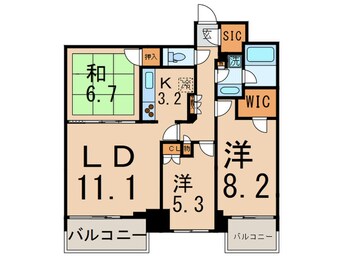 間取図 レジディアタワ－目黒不動前