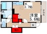 アーバンハイツⅢ号館 1Kの間取り