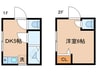 幸南マンション第５ 1DKの間取り
