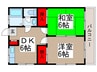 ゴ－ルドハイツ 2DKの間取り