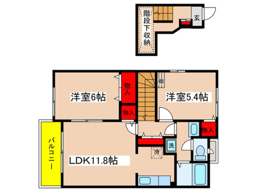 間取図 ラシ－ヌ弐番館