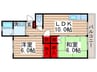 小松コーポⅠ 2LDKの間取り