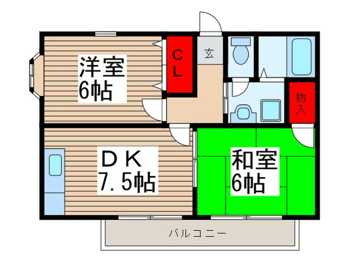 間取り図 パークハイツ花伊　Ｂ