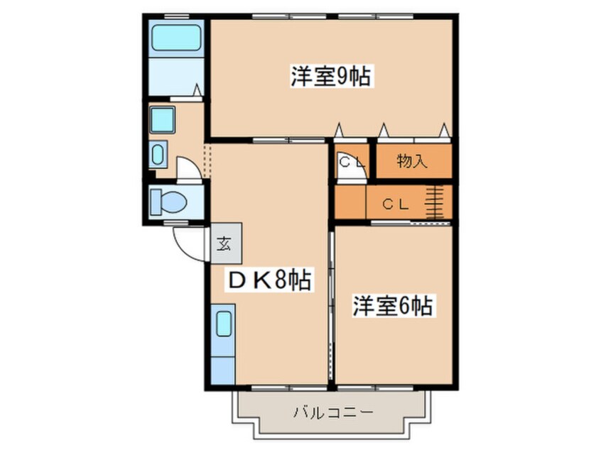 間取図 ブル－メゾンＡ（西）