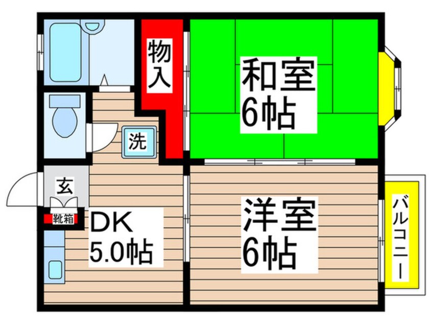 間取図 ユ－ハイツ　Ｂ