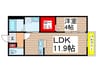 ラシーネ越後山壱番館 1LDKの間取り