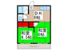 塚越ハイツ 2DKの間取り