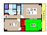 ハイツエ－デルワイス　３ 2LDKの間取り