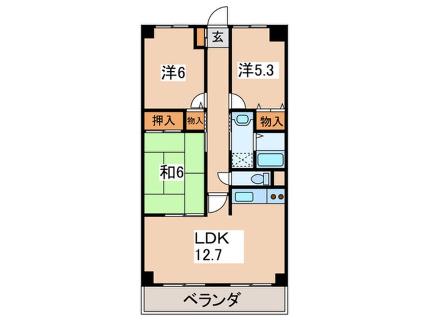 間取図 エスポワ－ルル－チェ