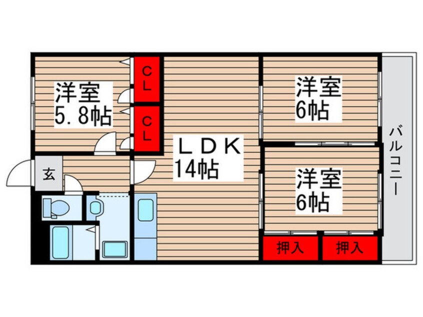 間取図 サンエステートＡ棟