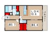 園生テクノプラザ 2LDKの間取り