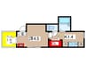 MELDIA稲田堤 1Kの間取り