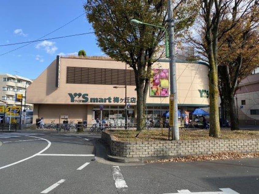 ワイズマート梅ヶ丘店(スーパー)まで366m エバ－グリ－ンアパ－ト