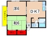 メゾン栗木台 2DKの間取り