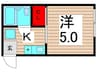第2岡村マンション 1Kの間取り