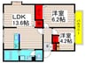サンビレッジ保塚E 2LDKの間取り