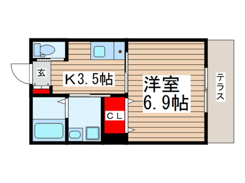 間取図 ラプラ－ジュ薬園台　