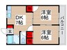 第二コーポ中嶋 2DKの間取り