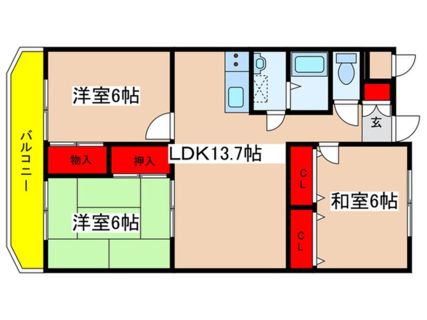 間取図 エクシアハイツ