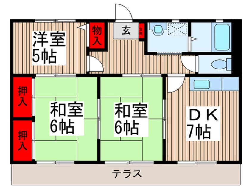 間取図 第３サンハイツコイヌマＢ
