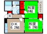 第二サンハイツコイヌマ 2DKの間取り