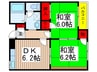 第二サンハイツコイヌマ 2DKの間取り