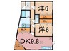 リンクス北寺尾 2DKの間取り