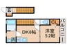 ハーモニーガーデン 1DKの間取り