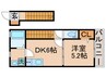 ハーモニーガーデン 1DKの間取り