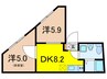 ラシクラスデザイ山手通り 2DKの間取り