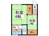 さとみ荘 2Kの間取り