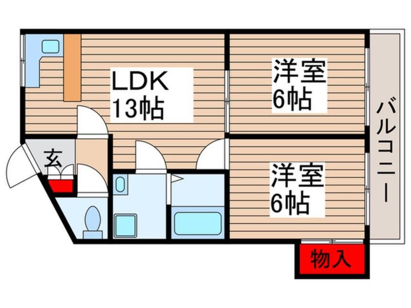 間取図 プラーズ扇